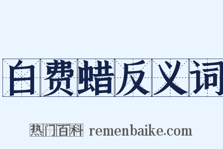 白费蜡反义词是什么意思的图片